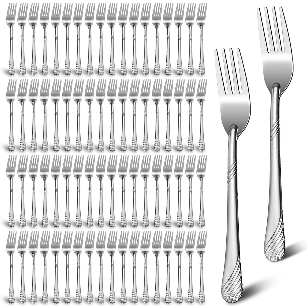 200-Piece Stainless Steel Dinner Fork Set – 7-Inch Silver Metal Flatware for Home, Restaurant & Catering