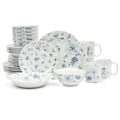 Empress Bouquet Porcelain Dinnerware Set – Blue Floral Plates & Bowls, Elegant Dining Set