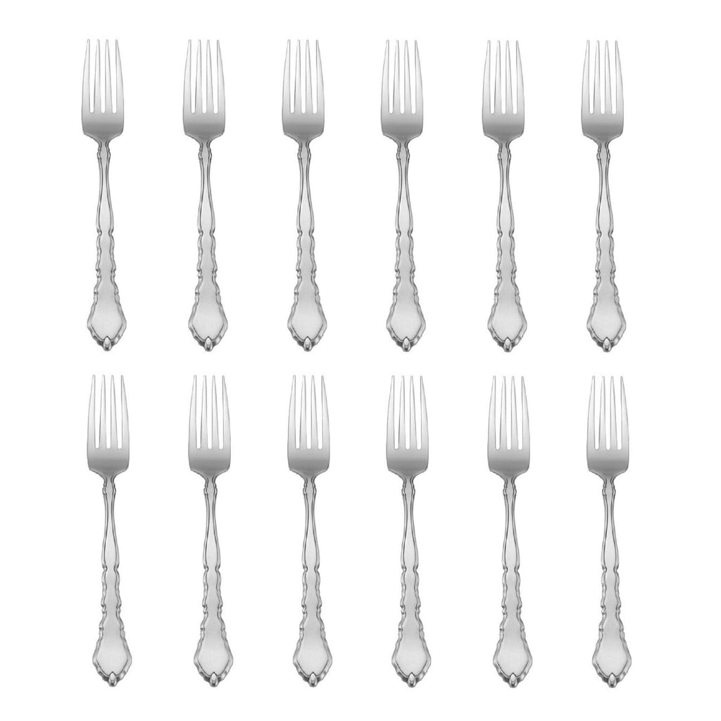 Satinique 18/8 Stainless Steel Dinner Fork Set of 12 – Mirror Polished Flatware for Everyday Dining