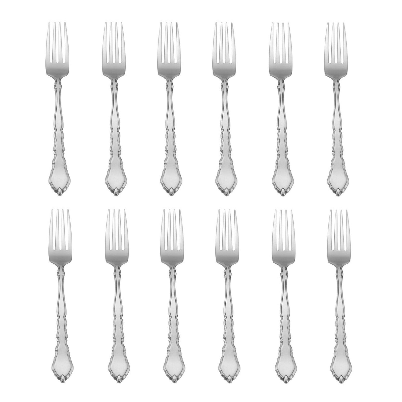 Satinique 18/8 Stainless Steel Dinner Fork Set of 12 – Mirror Polished Flatware for Everyday Dining